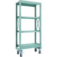 トラスコ中山 TRUSCO R3型ボルト式中量棚W900XD500XH2000 4段 Φ150 ウレタンキャスター付 R36354U150 1台