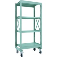 トラスコ中山 TRUSCO R3型ボルト式中量棚W900XD600XH2000 4段 Φ150 ウレタンキャスター付 R36364U150 1台