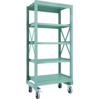 トラスコ中山 TRUSCO R3型ボルト式中量棚W900XD600XH2000 5段 Φ150 ウレタンキャスター付 R36365U150 1台