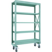 トラスコ中山 TRUSCO R3型ボルト式中量棚W1200XD500XH2000 5段 Φ150 ウレタンキャスター付 R36455U150 1台