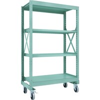 トラスコ中山 TRUSCO R3型ボルト式中量棚W1200XD600XH2000 4段 Φ150 ウレタンキャスター付 R36464U150 1台