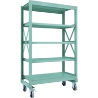 トラスコ中山 TRUSCO R3型ボルト式中量棚W1200XD600XH2000 5段 Φ150 ウレタンキャスター付 R36465U150 1台