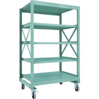 トラスコ中山 TRUSCO R3型ボルト式中量棚W1200XD900XH2000 5段 Φ150 ウレタンキャスター付 R36495U150 1台