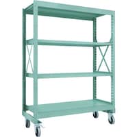 トラスコ中山 TRUSCO R3型ボルト式中量棚W1500XD600XH2000 4段 Φ150 ウレタンキャスター付 R36564U150 1台