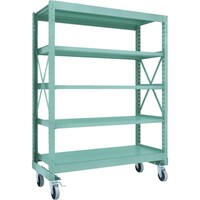 トラスコ中山 TRUSCO R3型ボルト式中量棚W1500XD600XH2000 5段 Φ150 ウレタンキャスター付 R36565U150 1台