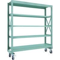 トラスコ中山 TRUSCO R3型ボルト式中量棚W1800XD500XH2000 5段 Φ150 ウレタンキャスター付 R36655U150 1台