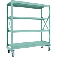 トラスコ中山 TRUSCO R3型ボルト式中量棚W1800XD600XH2000 4段 Φ150 ウレタンキャスター付 R36664U150 1台