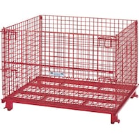 トラスコ中山 TRUSCO ネットパレット 1200X1000X890 粉体塗装 赤 T1012AR 1台