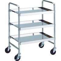 トラスコ中山 TRUSCO ストロングカート (SUS304)3段タイプ 導電ゴム車輪 W660XD450XH900 SUC13DG 1台