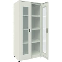 トラスコ中山 TRUSCO M3型ユニット中量棚 両開きアクリル扉・背・側パネル付 H2100XW900 単体 M3U7365SGA 1台