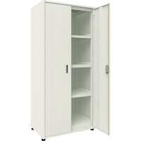 トラスコ中山 TRUSCO M3型ユニット中量棚 両開き扉・背・側パネル付 H2100XW900 単体 M3U7365SGR 1台