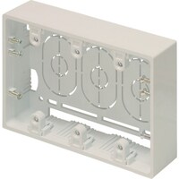 マサル工業 マサル ニュー・エフモール付属品 露出ボックス 3個用 浅型 ミルキーホワイト