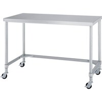 シンコー シンコー ステンレス(SUS430)作業台三方枠キャスター付 φ75ウレタン車 1500×750×800 WTC15075U75 1台