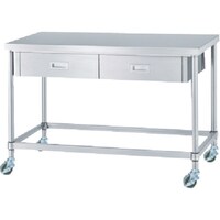 シンコー シンコー ステンレス(SUS430)作業台片面引出付四方枠キャスター付 φ75ウレタン車 900×750×800 WDZC9075U75 1台