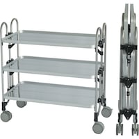 トクヤマ トクヤマ ステンレス(SUS430)折りタタミ式ワゴン933*505*9583段 FEAW3 1台