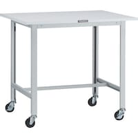 トラスコ中山 TRUSCO 軽荷重作業台(100kg)AO型 900X750XH809 φ75キャスター付 ホワイト色 AO0975C75 1台