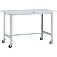トラスコ中山 TRUSCO 軽荷重作業台(100kg)AO型 1200X600XH809 φ75キャスター付 ホワイト色 AO1260C75 1台