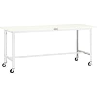 トラスコ中山 TRUSCO 軽荷重作業台(100kg)AO型 1800X750XH809 φ75キャスター付 ホワイト色 AO1875C75 1台