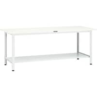 トラスコ中山 TRUSCO 軽荷重作業台(200kg)AO型 1800X750XH740 下棚2枚付 ホワイト色 AO1875LT2 1台