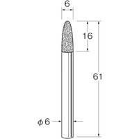 リューター リューター 軸付電着ボラゾン砥石N2306