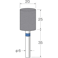 リューター リューター 軸付セラミックゴム砥石(金属研削用)外径(mm):20粒度(#):120