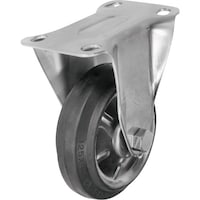シシク シシク ステンレスキャスター 固定 125径 ゴム車輪