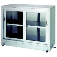 シンコー シンコー ステンレス保管庫 一段式ベース付 LG型 (ガラス戸) 1200×600×950 LG12060 1台