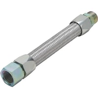 ナンゴクフレキコウ NFK ライトユニオン式(メタルタッチ無溶接式)フレキシブルホース オス×メス型 継手SS400 20A×1300L