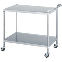 シンコー シンコー ステンレスワゴン(SUS430) 天地2段タイプ φ75導電ゴム車 900×600×800 M029060800RE75SH 1台