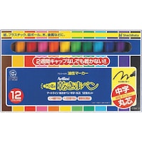 シヤチハタ シヤチハタ 乾きまペン 中字丸芯 12色セット 紙