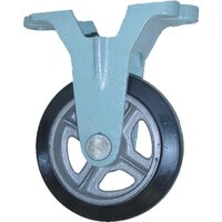 ヨドノ ヨドノ 鋳物中荷重用ゴム車輪固定車付ベアリング無 150φ