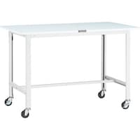 トラスコ中山 TRUSCO 軽荷重作業台(100kg)AO型 1200X750XH808 φ75キャスター付 ホワイト色 AOR1275C75 1台