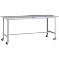 トラスコ中山 TRUSCO 軽荷重作業台(100kg)AO型 1800X600XH808 φ75キャスター付 ホワイト色 AOR1860C75 1台