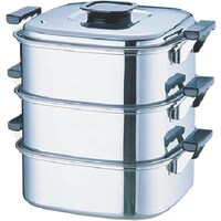 遠藤商事 TKG PE 180角型蒸器 24cm 2段 AMS69242 1個