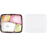 遠藤商事 TKG ワンウェイ 耐熱お弁当容器 T25 刷毛目(蓋付・50セット入) XAZ3601 1個