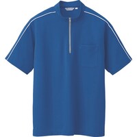 アイトス アイトス 半袖クイックドライジップシャツ(男女兼用) ブルー LL CL3000003LL 1着