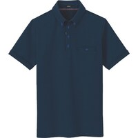 アイトス アイトス 部屋干しボタンダウン半袖ポロシャツ(男女兼用) ネイビー 3L 76670083L 1着