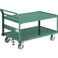 トラスコ中山 TRUSCO 鋼鉄製運搬車 1200X750 片袖2段型 ハンドル側自在タイプ プレス車 Lストッパー付 PH12RSS 1台