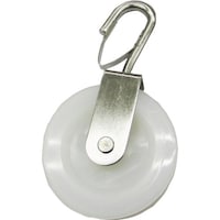 水本 水本 ワイヤロープ用ディスプレイパーツ ナイロンプーリー フック外れ止め付 使用ロープ径ー9mm A2729 1個