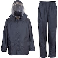 カジメイク カジメイク 3308 レインタックコート上下メッシュ ネイビー 3L