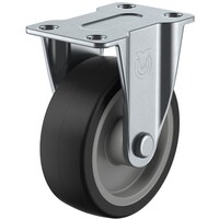 ユーエイキャスター ユーエイ プレート式 固定 キャスター ゴム 車輪径75mm Sタイプ SR型 取付寸法55×28