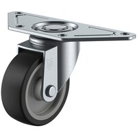 ユーエイキャスター ユーエイ プレート式 自在 キャスター ゴム 車輪径75mm Sタイプ SGC型 取付寸法139×55×42