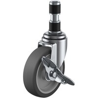 ユーエイキャスター ユーエイ 差し込み式 自在 キャスター エラストマー 車輪径100mm ストッパー付き Eタイプ ETFS型 パイプ径22