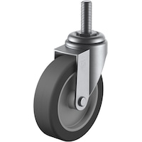 ユーエイキャスター ユーエイ ねじ込み式 自在 ステンレスキャスター エラストマー 車輪径75mm Eタイプ SUSET型 ネジ寸法M12×35ピッチ1.75