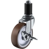 ユーエイキャスター ユーエイ 差し込み式 自在 キャスター ウレタン 車輪径75mm ストッパー付き Lタイプ LTFS型 パイプ径18