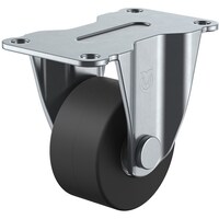 ユーエイキャスター ユーエイ プレート式 固定 低床キャスター 導電性モノマーキャストナイロン 車輪径75mm Hタイプ HR型 取付寸法103×52