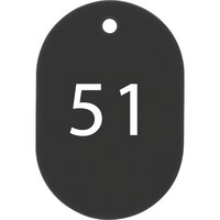 オープン工業 OP 番号札 小 番号入り51ー75 黒 (25枚入) BF72BK 1箱(25枚)