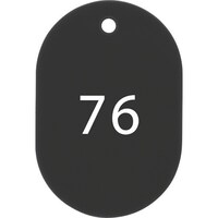 オープン工業 OP 番号札 大 番号入り76ー100 黒 (25枚入) BF53BK 1箱(25枚)