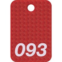 オープン工業 OP 番号札 四角 大 番号入り76ー100 赤 (25枚入)