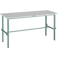 トラスコ中山 TRUSCO 軽荷重作業台高さ調節式(150kg)RAEM2型 RoHS2対応天板 1800X600XH650ー950 グリーン色 RAEM21860 1台